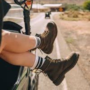 Dr. Martens 1460 Crazy Horse Leather Lace Up Boots.